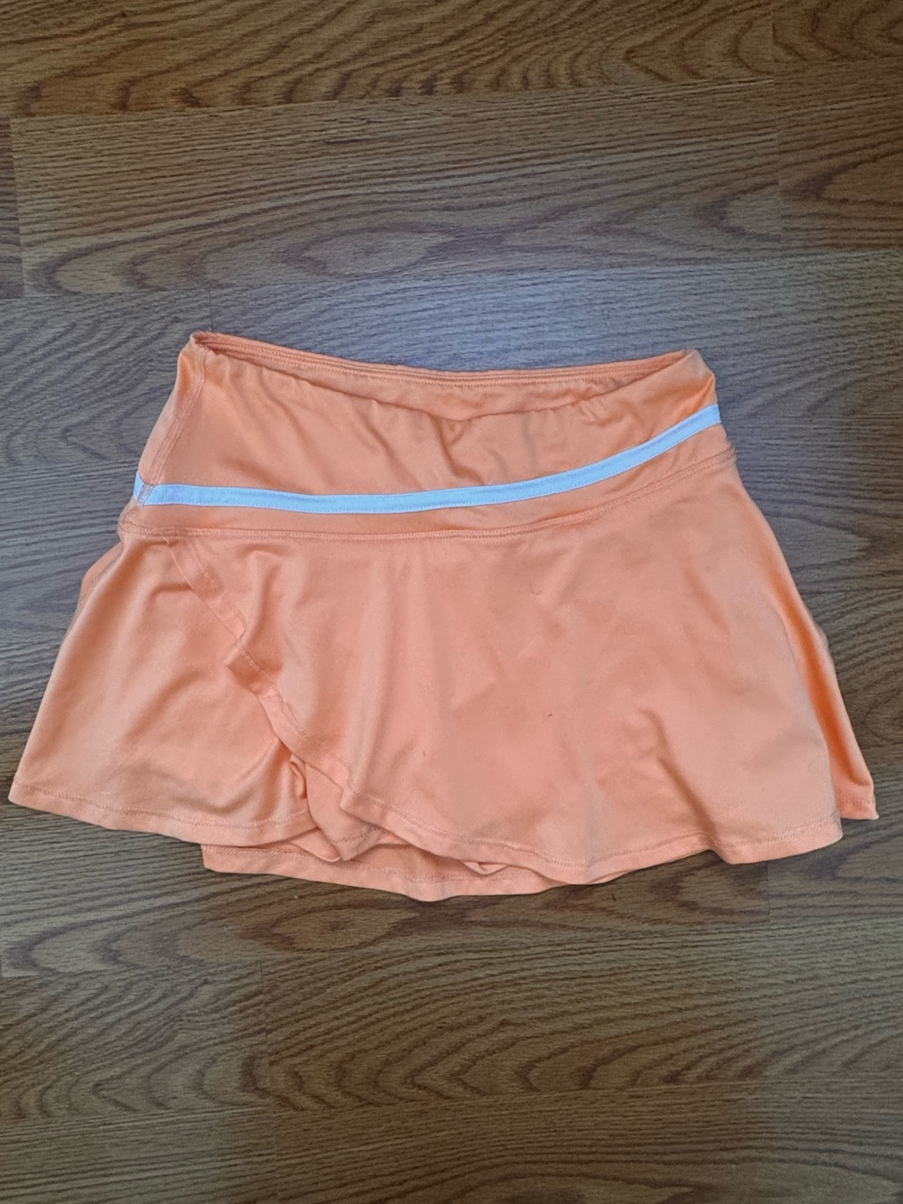 Ideology Peach-Orange Athletic Midi Skirt with White Trim